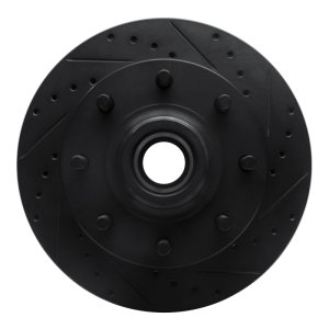 Chevrolet Express 3500 Brake Rotor (1) - Front Right - R1 Concepts - Drilled & Slotted - Black - `01-`02